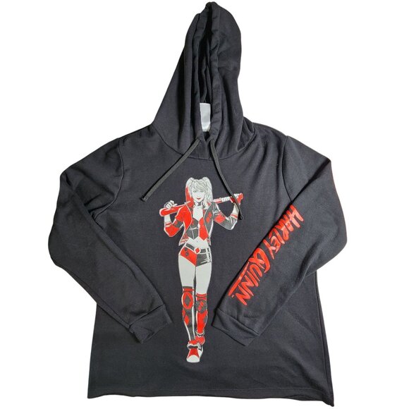 Harley Quinn Womens Graphic Hoodie Black & Red, Large - Picture 2 of 9